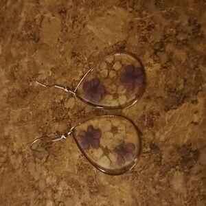 Clear flower Resin earrings